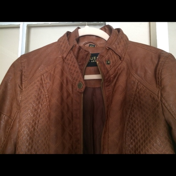 Guess Jacket fitted, brown, faux leather - Picture 3 of 5